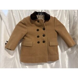 Vtg Wool Child's Coat 2-3t? See Measurements Jacket Fieldston 70s Velvet Collar